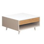 Hanah Home Mesa de Centro de 2 Niveles en Roble y Blanco con Cajón